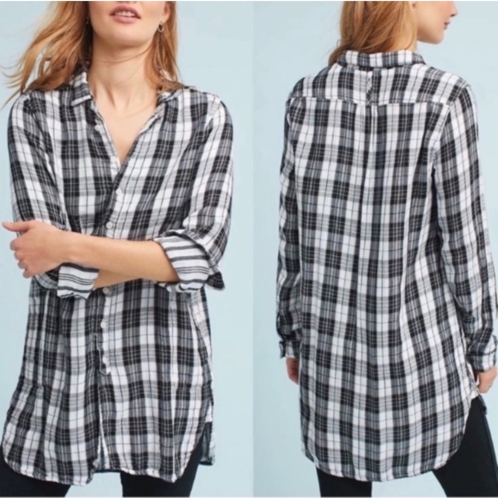 CP Shades Alden Plaid Black & White Button Down Flannel Shirt